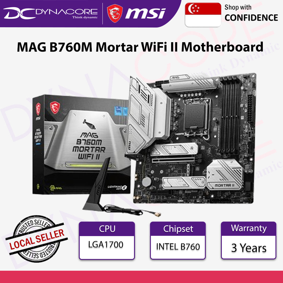 MSI MAG B760M MORTAR WIFI II ATX MOTHERBOARD - D5-MSIMAGB760MMORTARWIFIII