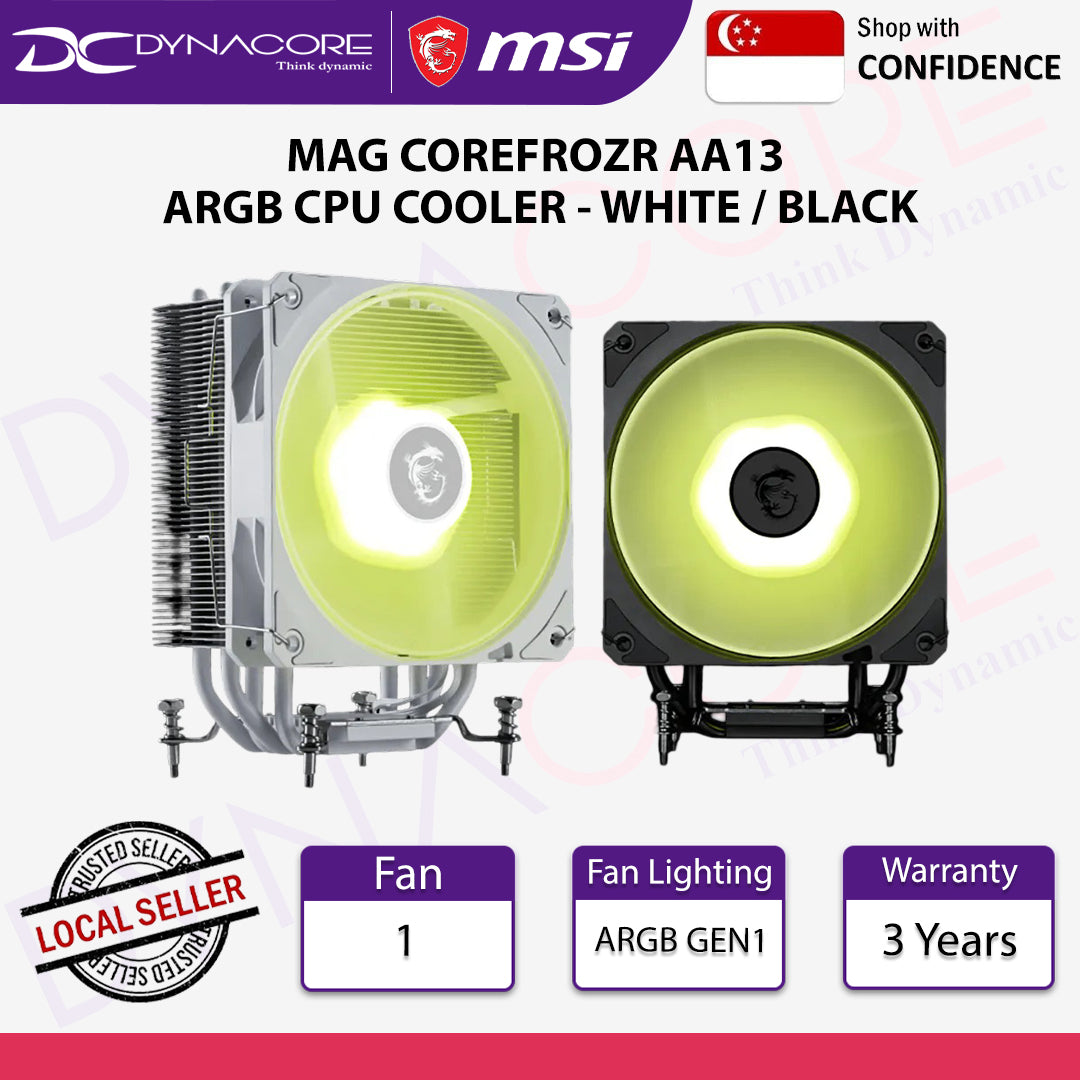 MSI MAG COREFROZR AA13 ARGB CPU COOLER - WHITE / BLACK
