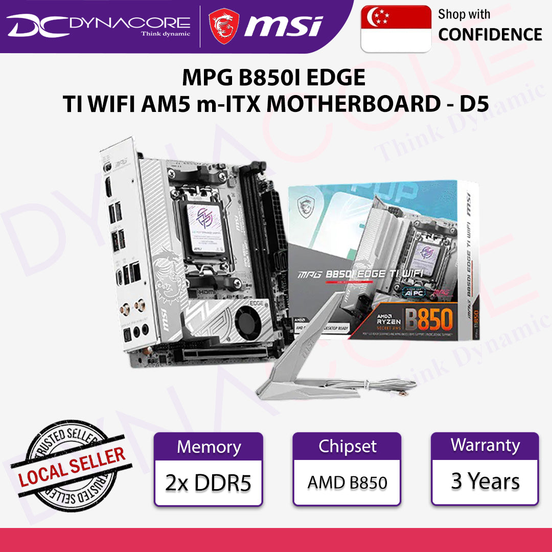 MSI MPG B850I EDGE TI WIFI AM5 m-ITX MOTHERBOARD - D5 - MSIMPGB850IEDGETIWIFI