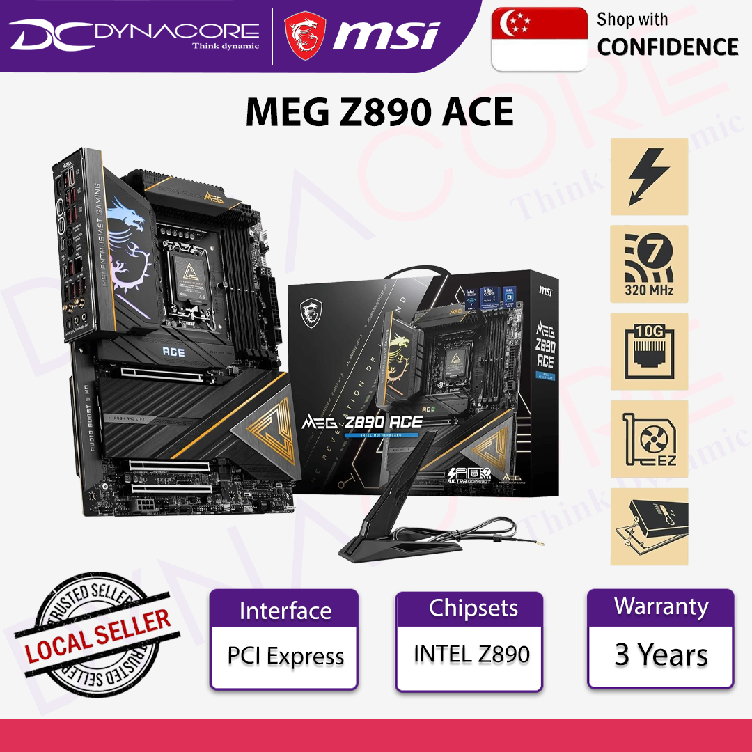 MSI MEG Z890 ACE Motherboard, ATX - Supports Intel Core Ultra Processors, LGA 1851, DDR5 - MSIMEGZ890ACE