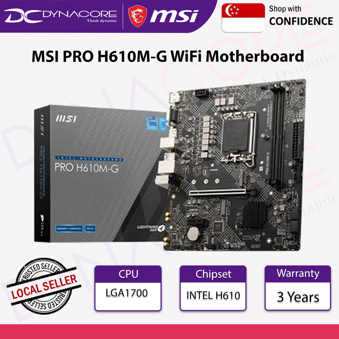 MSI PRO H610M-G WIFI m-ATX MOTHERBOARD - D5-MSIPROH610M-GWifiDDR5