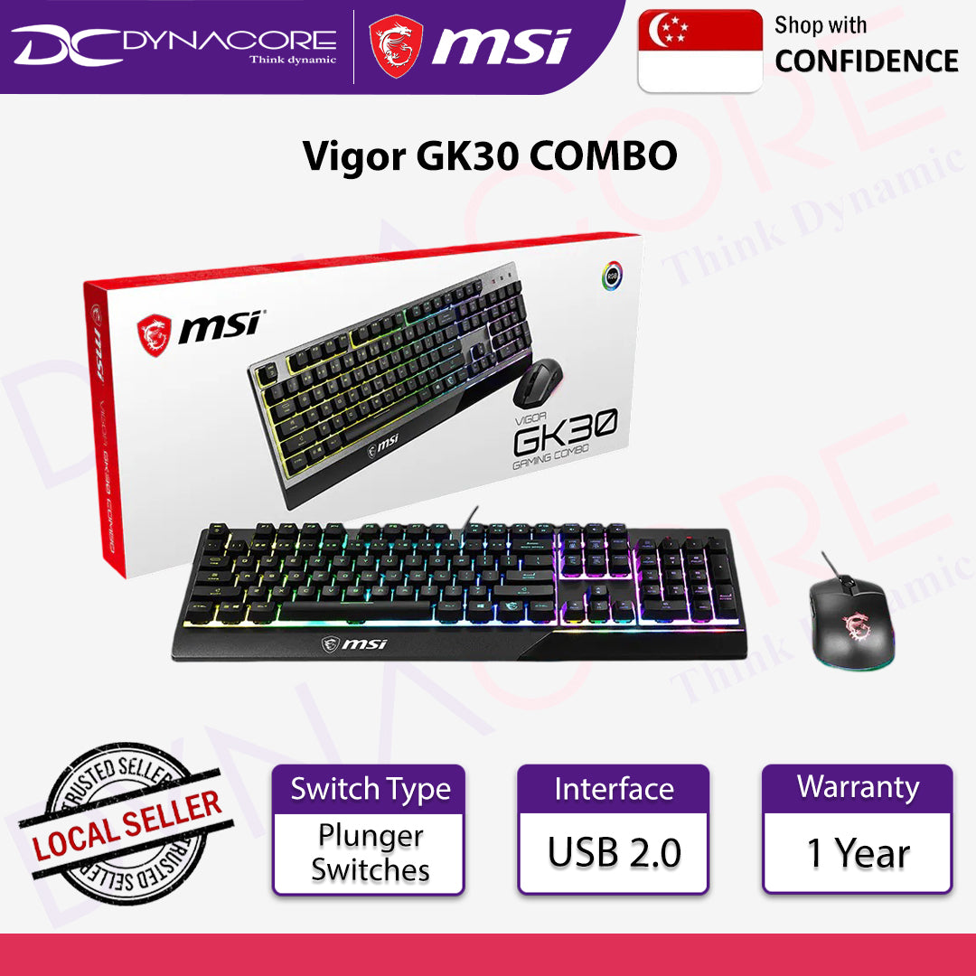 MSI Vigor GK30 COMBO Gaming Keyboard & Mouse - MSIVigorGK30COMBO