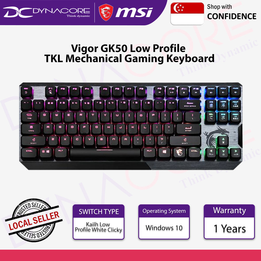 MSI Vigor GK50 Low Profile TKL Mechanical Gaming Keyboard-MSIVIGORGK50LOWPROFILETKL