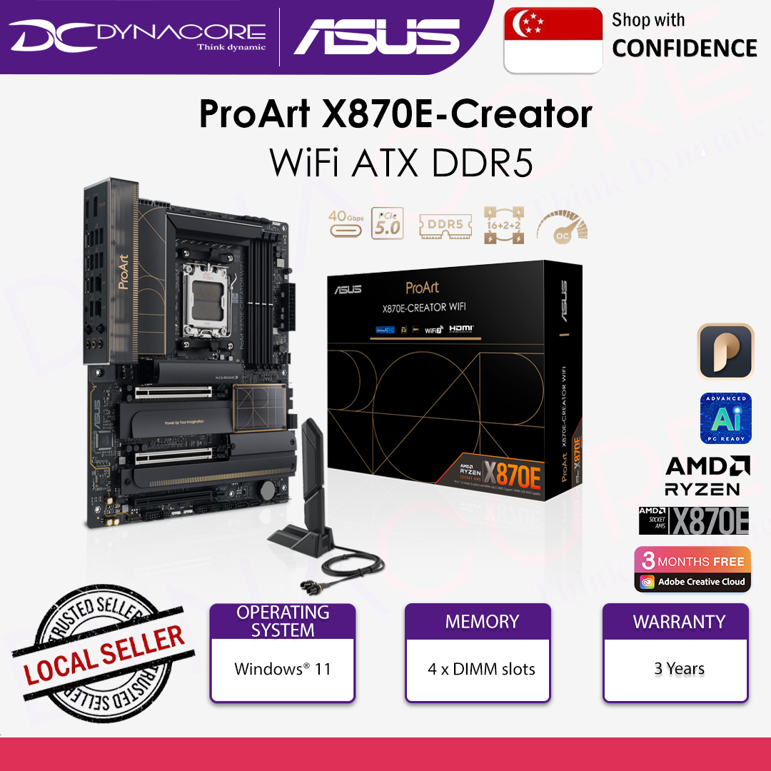 ASUS ProArt X870E-CREATOR WIFI AMD AM5 ATX MOTHERBOARD (3Y BLT) - 4711387730782