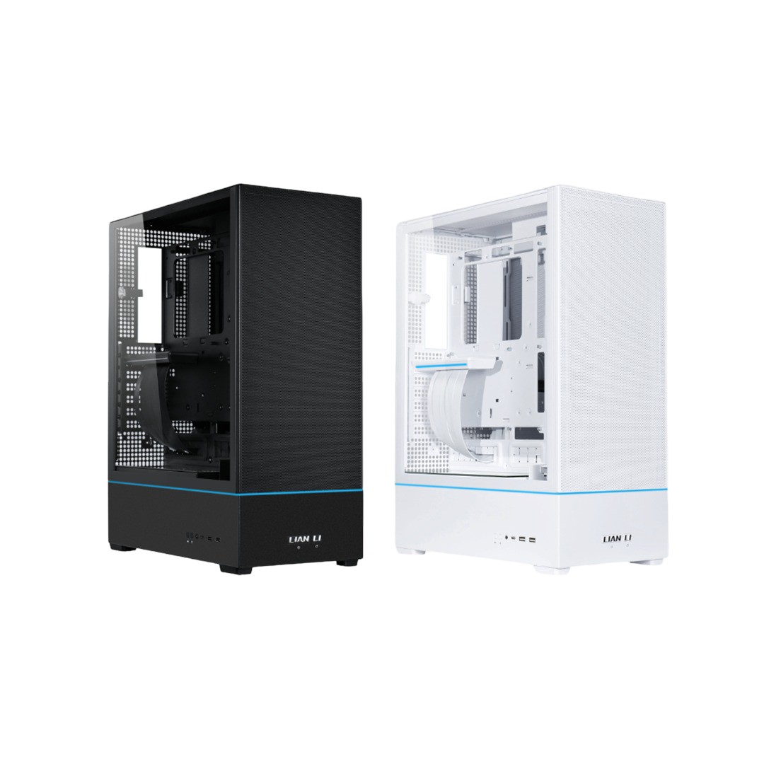 Lian Li SUP01 Steel / Tempered Glass ATX Mid Tower Computer Case - Black / White