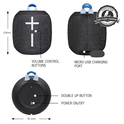 ULTIMATE EARS WONDERBOOM 3 PORTABLE WIRELESS BLUETOOTH SPEAKER - ACTIVE BLACK - 97855175489