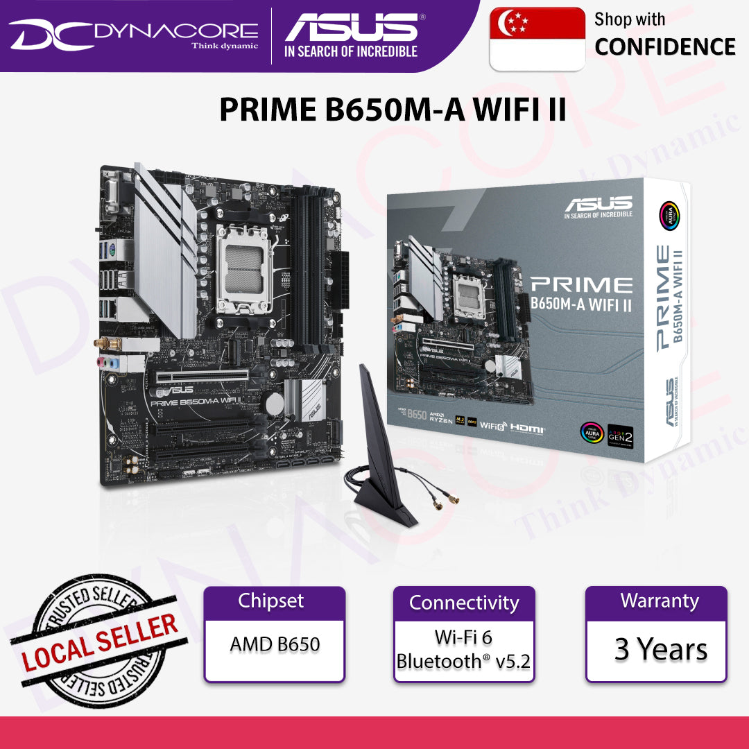 Asus PRIME B650M-A WIFI II AMD B650 Micro-ATX motherboard DDR5 PCIe 5.0 M.2 support