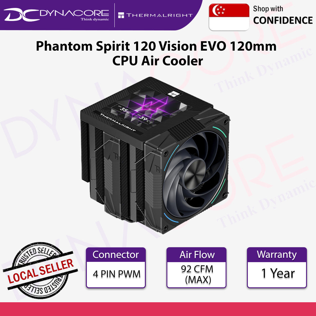Thermalright Phantom Spirit 120 Vision EVO 120mm CPU Air Cooler - 814256021685