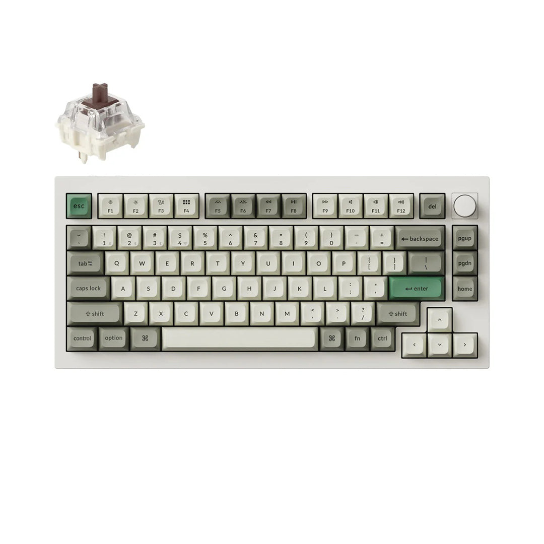 Keychron Q1 Max QMK/VIA Wireless Custom Mechanical Keyboard - Fully Assembled Knob - Shell White - Gateron Jupiter Red, Brown, Banana Switches - 4895248863335 / 4895248863342 / 4895248863359