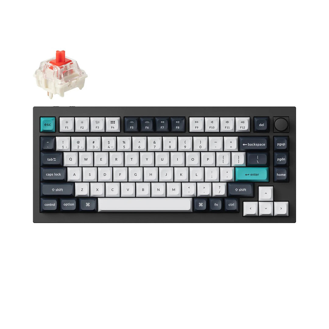 Keychron Q1 Max QMK/VIA Wireless Custom Mechanical Keyboard - Fully Assembled Knob - Carbon Black - Gateron Jupiter Red, Brown, Banana Switches - 4895248863304 / 4895248863311 / 4895248863328