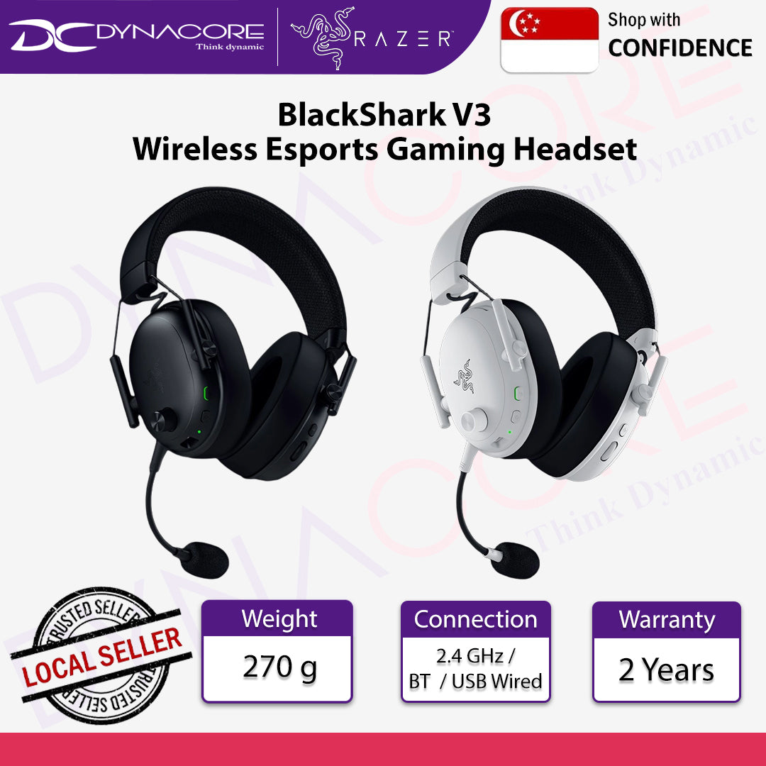 Razer BlackShark V3 Wireless Esports Gaming Headset - Black / White 8887910061275 / 8887910061442