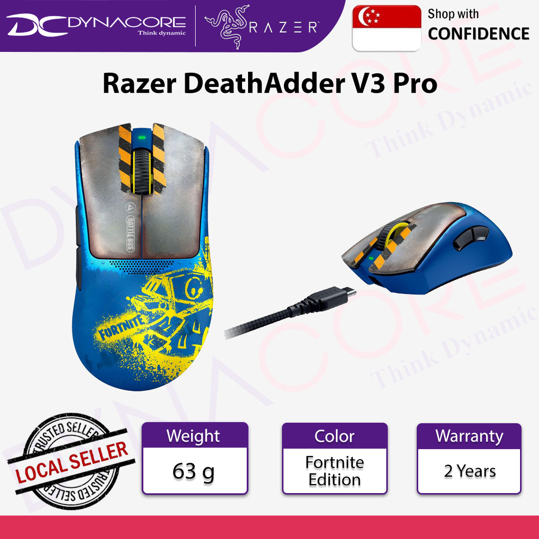 RAZER DeathAdder V3 Pro Fortnite Edition Wireless Ergonomic Gaming Mouse - 8886419334415