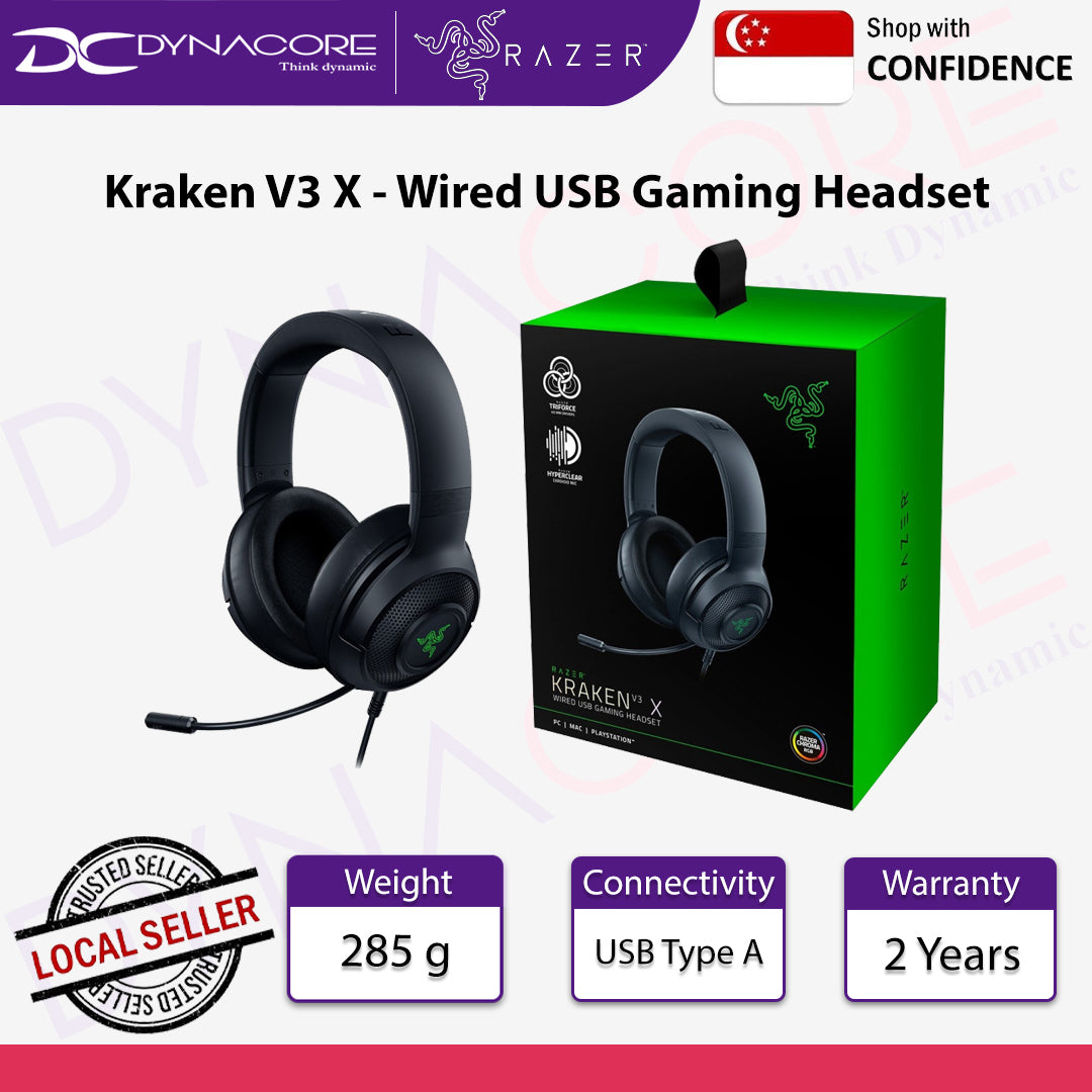 Razer Kraken V3 X - Ultra Light Comfort Wired USB Gaming Headset - 8886419378785