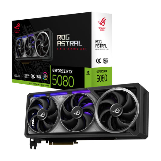 ASUS ROG ASTRAL RTX5080 O16G GAMING TRIPLE FAN GDDR7 GPU - 4711387837917