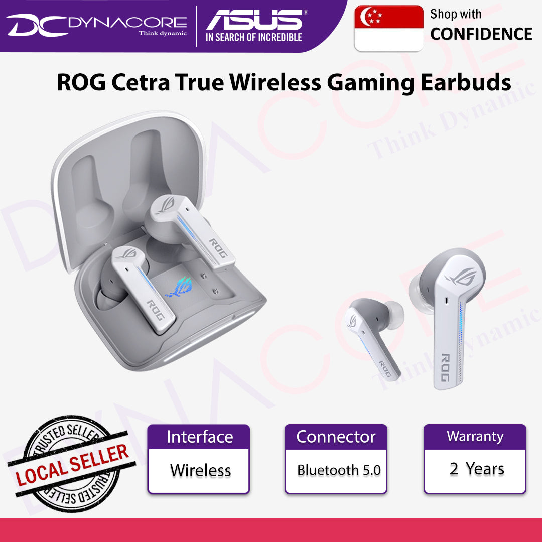 ASUS ROG CETRA TRUE WIRELESS EARBUDS WHITE - 195553911023