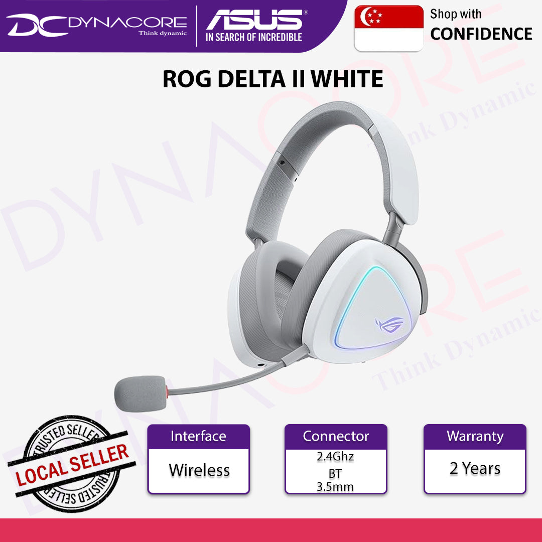 ASUS ROG Delta II White Wireless RGB Gaming Headset - 197105907362