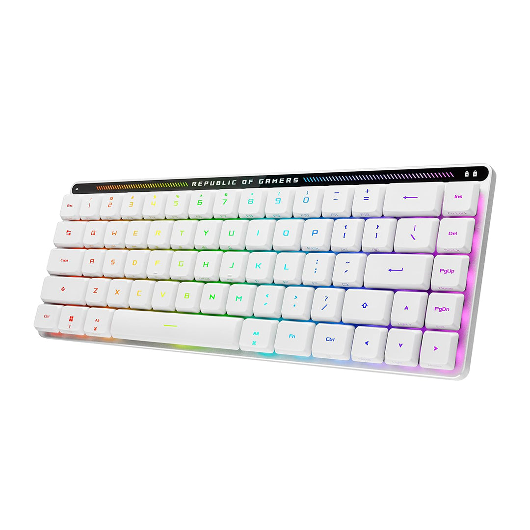 ASUS ROG FALCHION RX WHITE LOW PROFILE BLUE CLICKY KEYBOARD - 197105334656