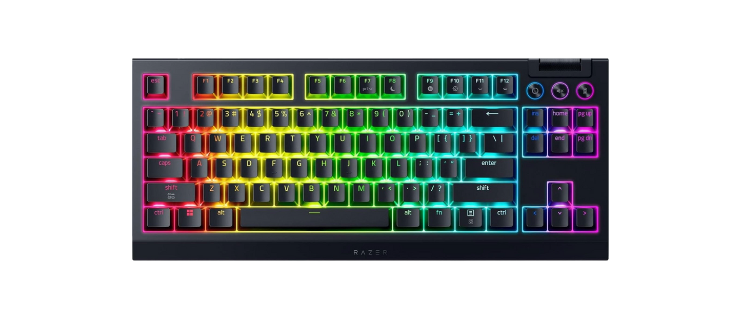 Razer BlackWidow V4 Tenkeyless HyperSpeed Wireless Gaming Keyboard - Orange Tactile Mechanical Switch Gen-3 - 8886419349884
