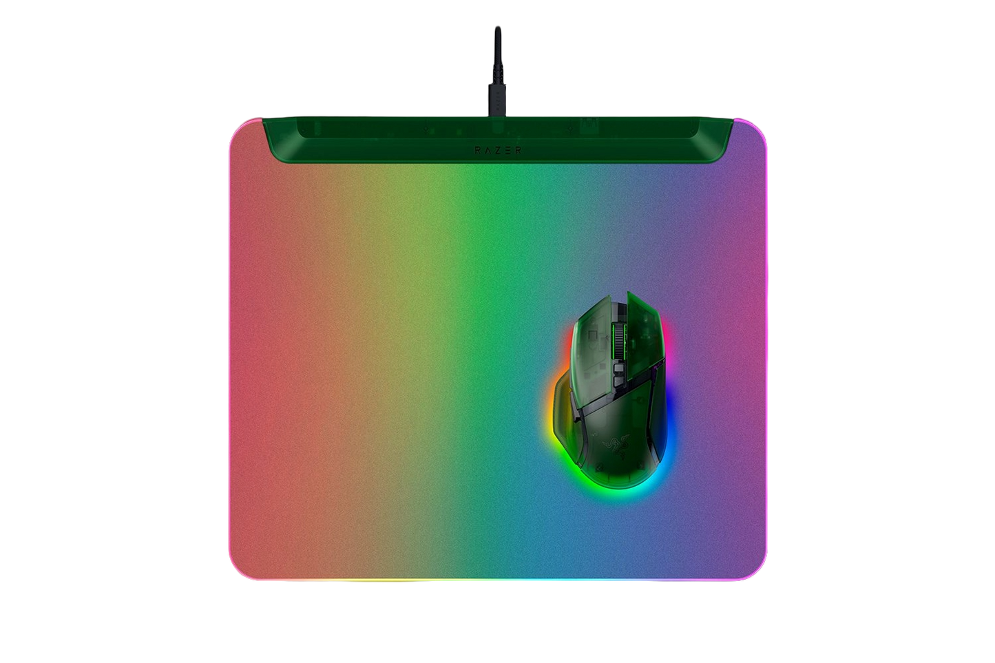 RAZER FIREFLY V2 PRO- MULTI-ZONE CHROMA GAMING MOUSE MAT - PHANTOM GREEN & WHITE-