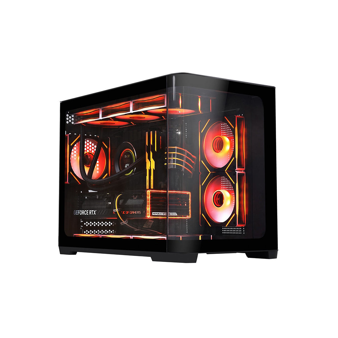 SAMA Neview 2851M Dual USB3.0 and Type C Tempered Glass MATX Mid Tower Gaming PC Computer Case - SAMA2851MBLK
