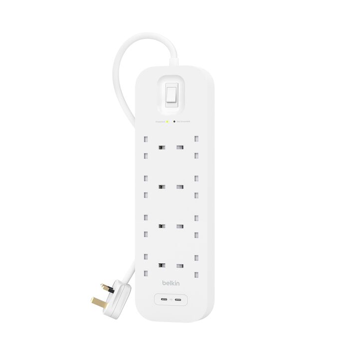BELKIN 8 OUTLETS SURGE PROTECTOR W 2 X USB-C PORT - 745883860791