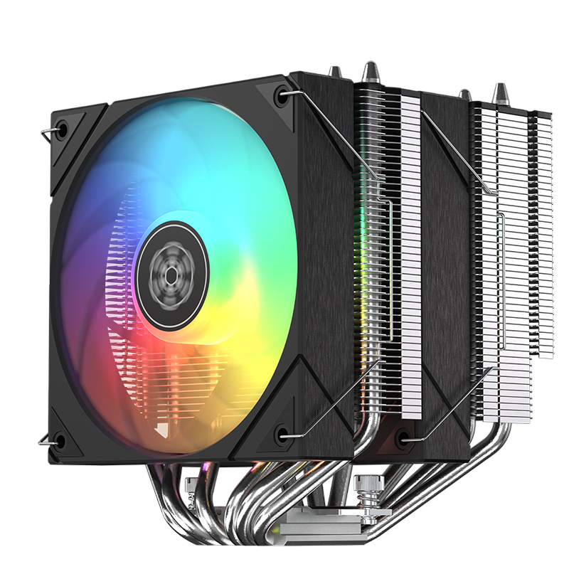SilverStone FM620B-ARGB ARGB Dual Tower CPU Air Cooler Compatible with 6 heat-pipes and 120mm PWM controlled Fans - SST-FM620B-ARGB