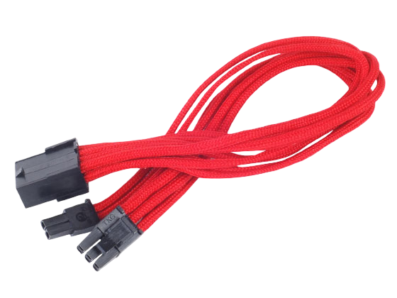 SilverStone PP07-PCIR Sleeved Extension Power Supply Cable - RED - SST-PP07-PCIR