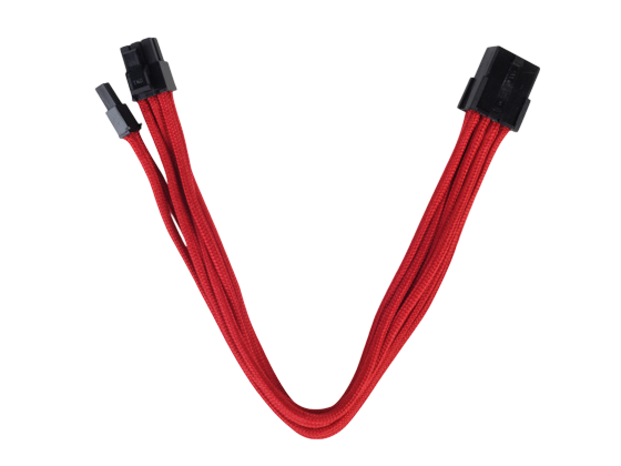 SilverStone PP07-PCIR Sleeved Extension Power Supply Cable - RED - SST-PP07-PCIR