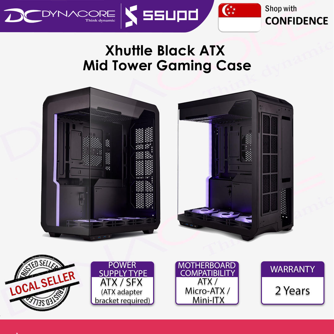 SSUPD Xhuttle Black ATX Mid Tower Gaming Case - Black - SSUPDXHUTTLEBLK