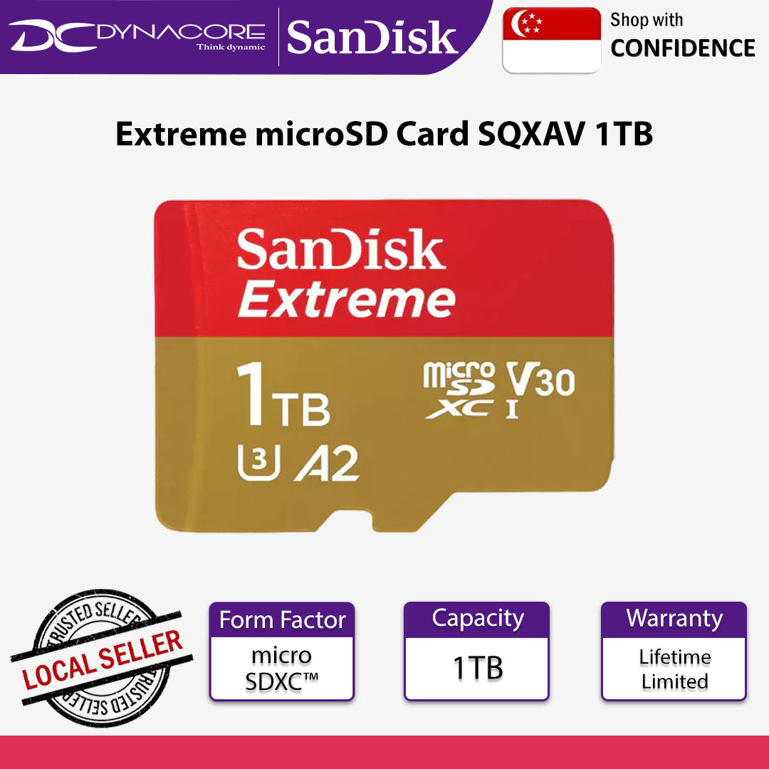 SanDisk Extreme microSD Card SQXAV 1TB - 619659188481