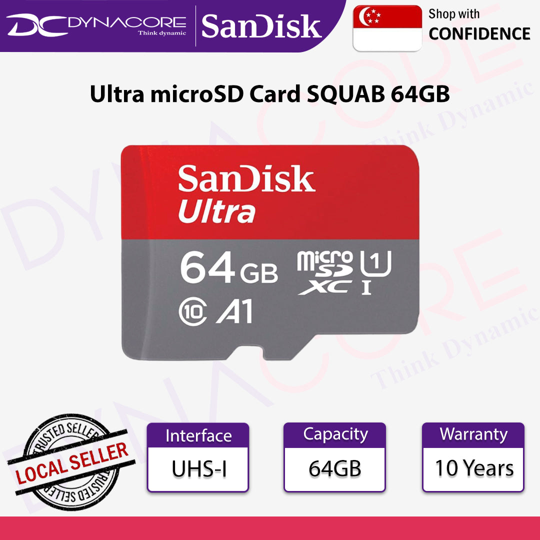 SanDisk Ultra microSD Card SQUAB 64GB - 619659200473