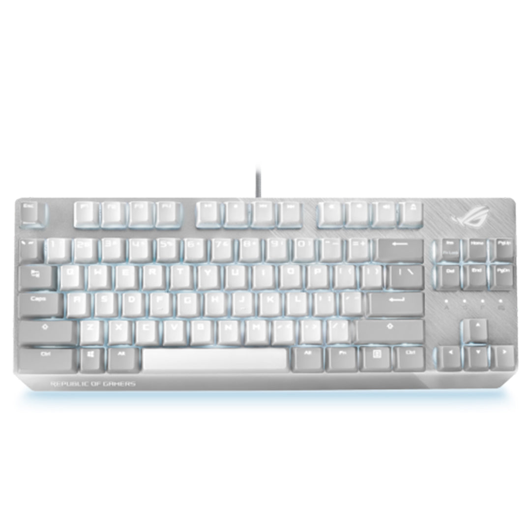 ASUS ROG Strix Scope NX TKL Moonlight White Mechanical RGB Gaming Keyboard - Blue Switches - 195553142663