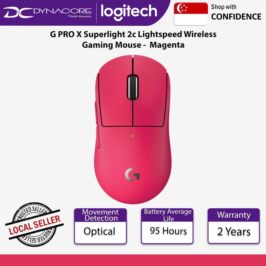 Logitech G PRO X Superlight 2c Lightspeed Wireless Gaming Mouse - Magenta - 97855203625