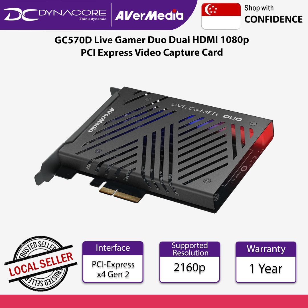 Avermedia GC570D Live Gamer Duo Dual HDMI 1080p PCI Express Video Capture Card - GC570D