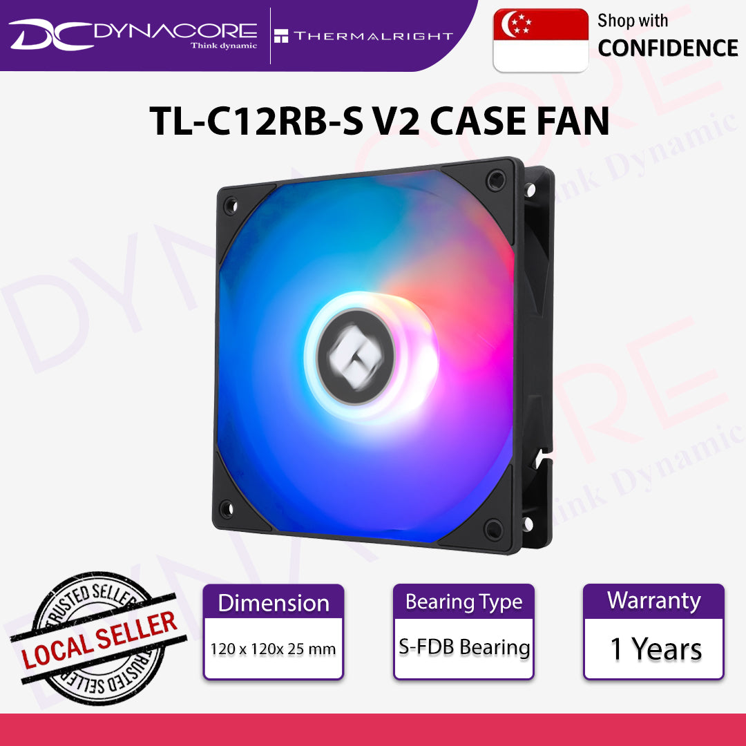 Thermalright TL-C12RB-S V2 120mm ARGB CPU Fan - 814256014281