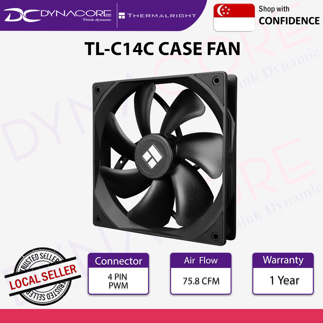 Thermalright TL-C14C Black 140mm PWM FAN - 814256016629