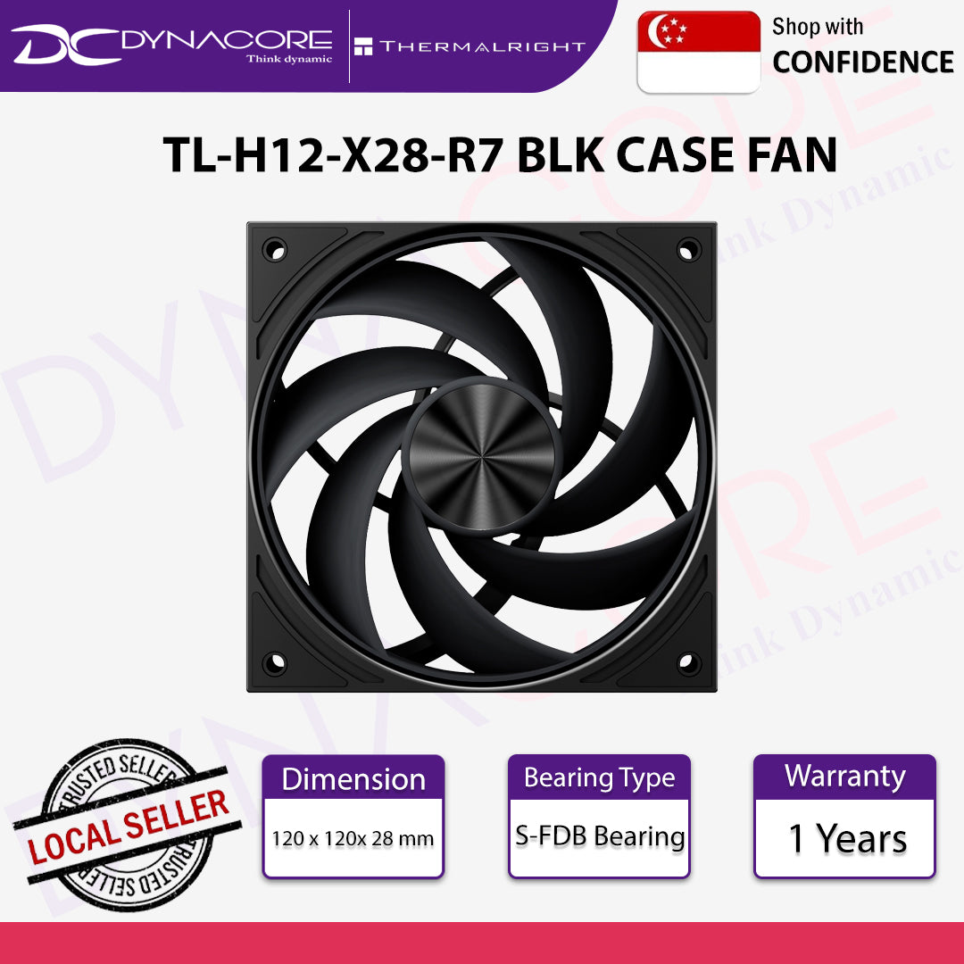 Thermalright TL-H12-X28-R7 Black 120mm PWM Fan - 814256020671
