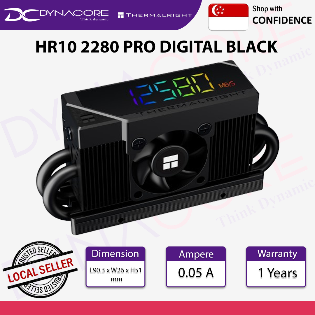 Thermalright HR10 2280 PRO Digital Black ARGB Digital Display SSD Heatsink Cooling - 814256020978
