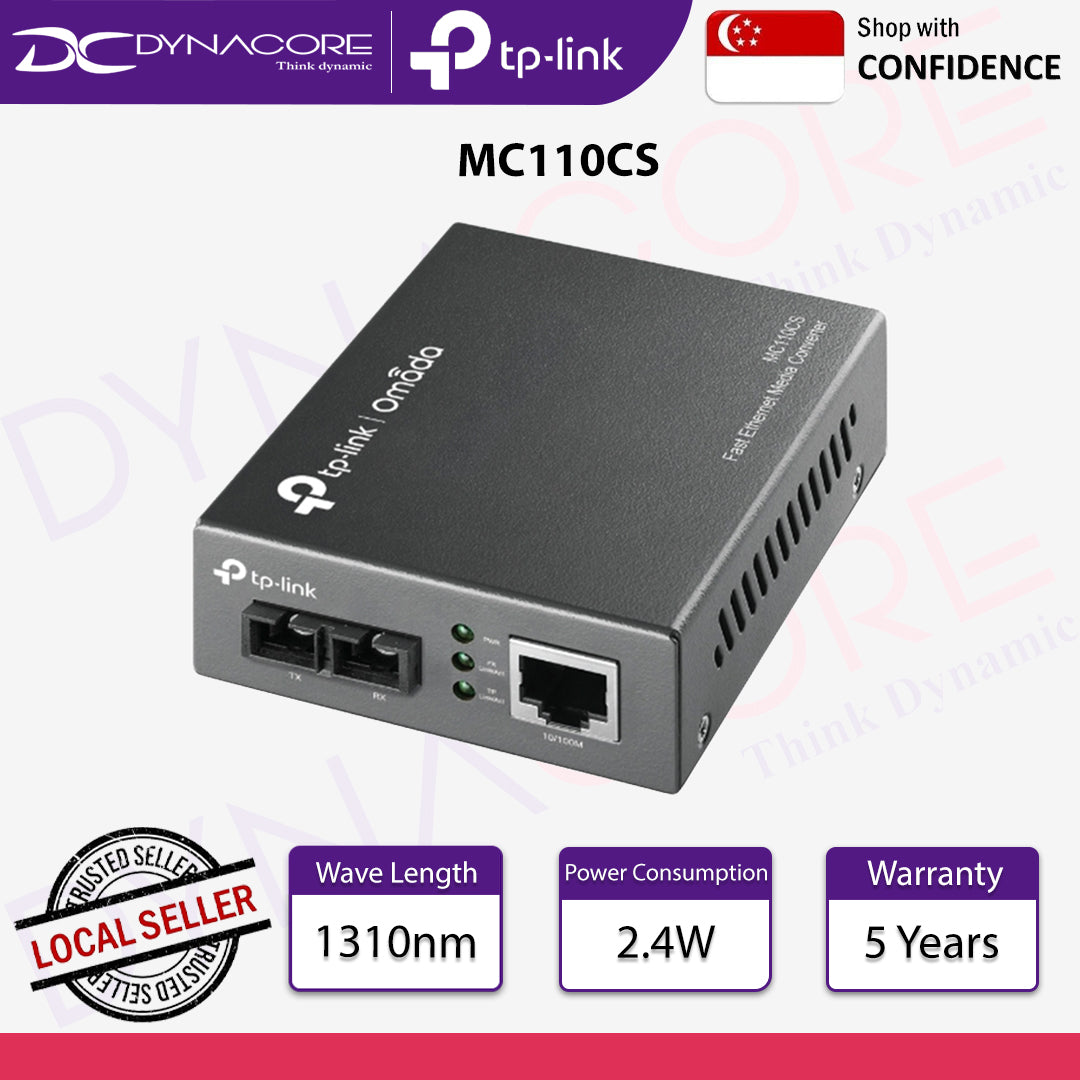 TP-Link MC110CS 10/100Mbps Single-Mode Media Converter - 6935364030407