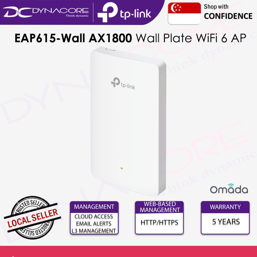 TP-Link EAP615-Wall AX1800 Wall Plate WiFi 6 Access Point - 4897098683606