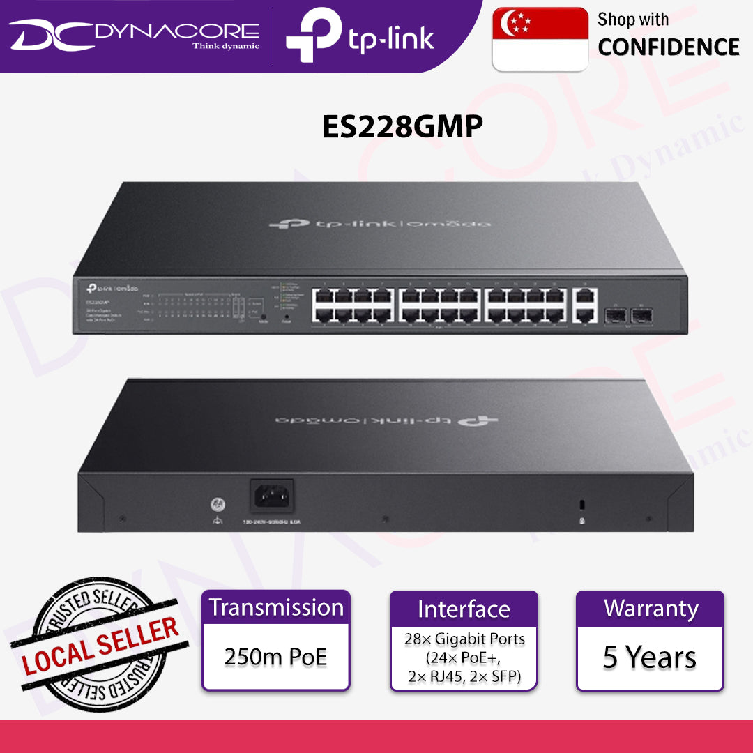 TP-Link ES228GMP Omada 28-Port Gigabit Easy Managed Switch with 24-Port PoE+ - 1210002600989