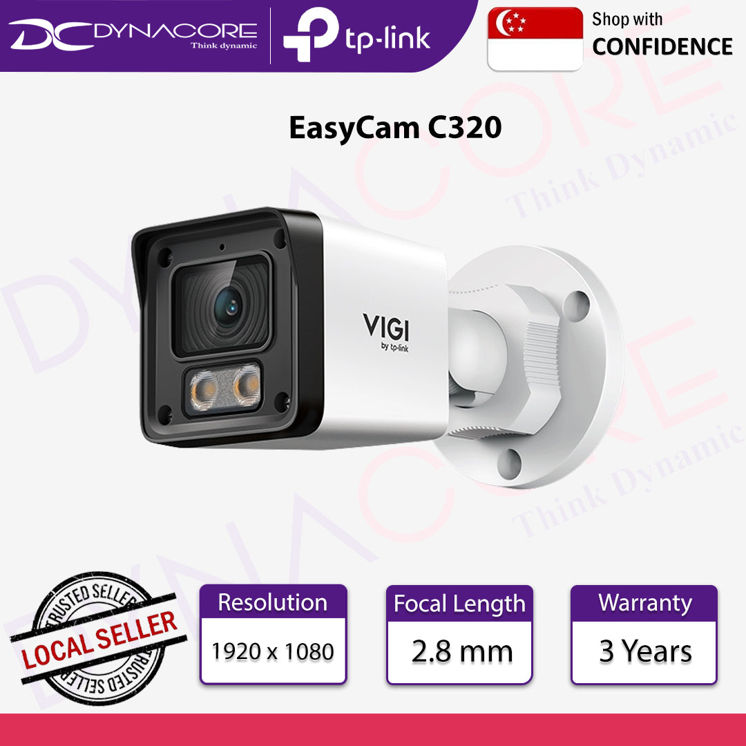 TP-Link EasyCam C320 VIGI 2MP Outdoor Full-Color Bullet Network Camera - 1210002608343