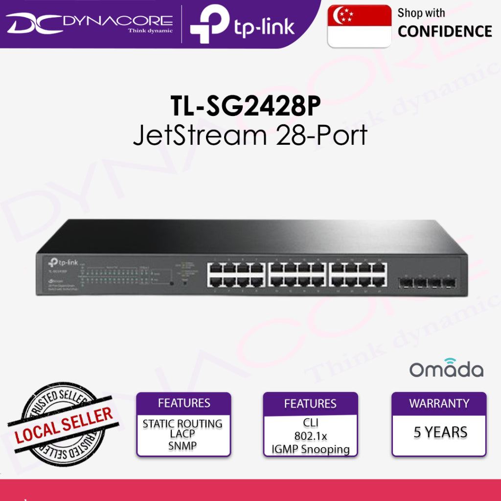 TP-Link TL-SG2428P JetStream 28-Port Gigabit Smart Switch with 24-Port PoE+ - 6935364030650