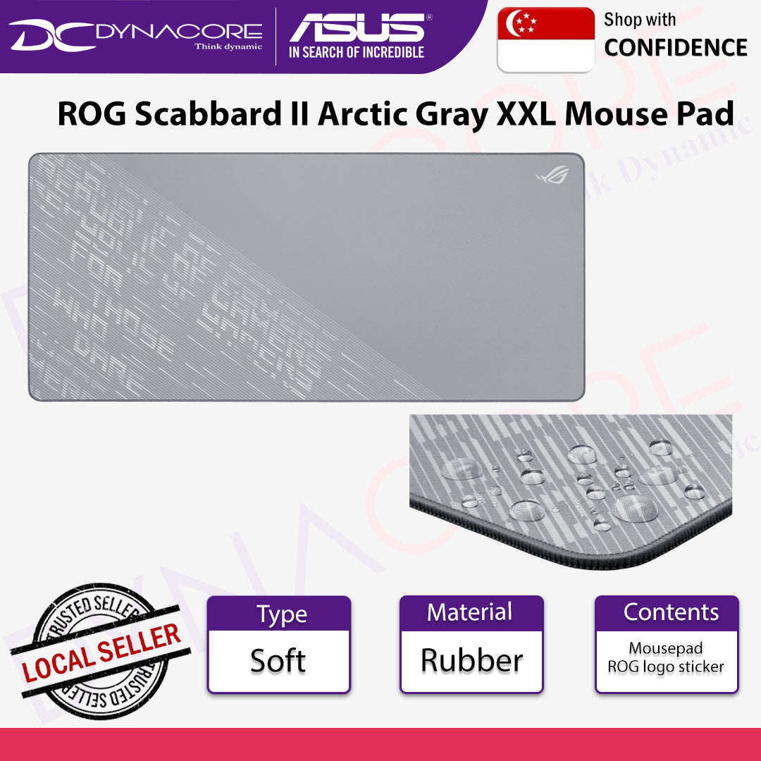 ASUS ROG Scabbard II Arctic Gray XXL Mouse Pad - 197105244610