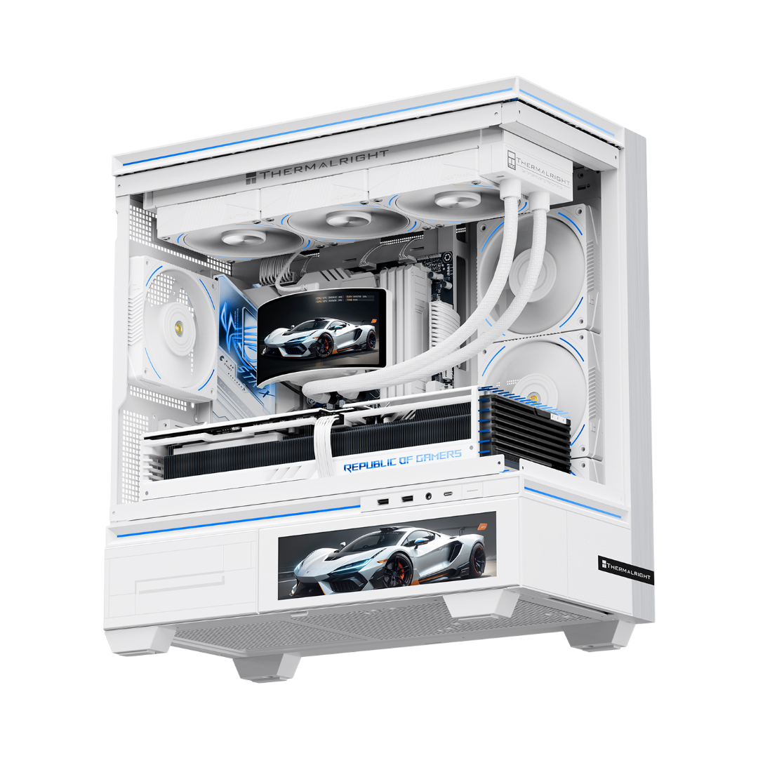 Thermalright Rainbow Vision 360 Turbo ARGB 360mm AIO Cooler 60HZ Curved Screen White - 814256021753