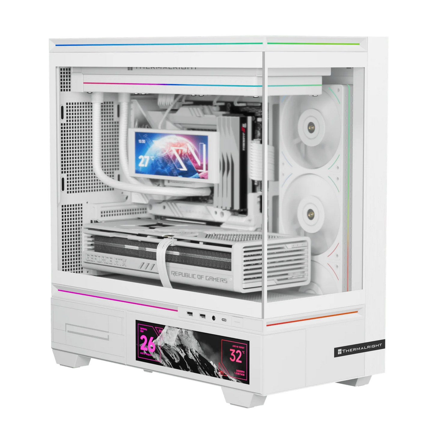 Thermalright TL-M10 Vision Micro-ATX PC Case with Case Fan White - TLM10VISWHTCF