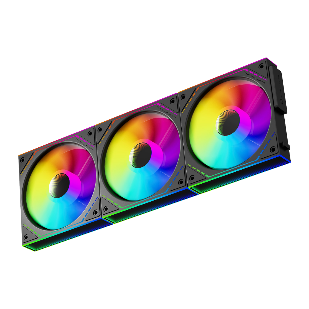 Thermalright TL-M12QR-S X3 120mm ARGB Reverse PC Case Fan 3 Pack Black - 814256022255