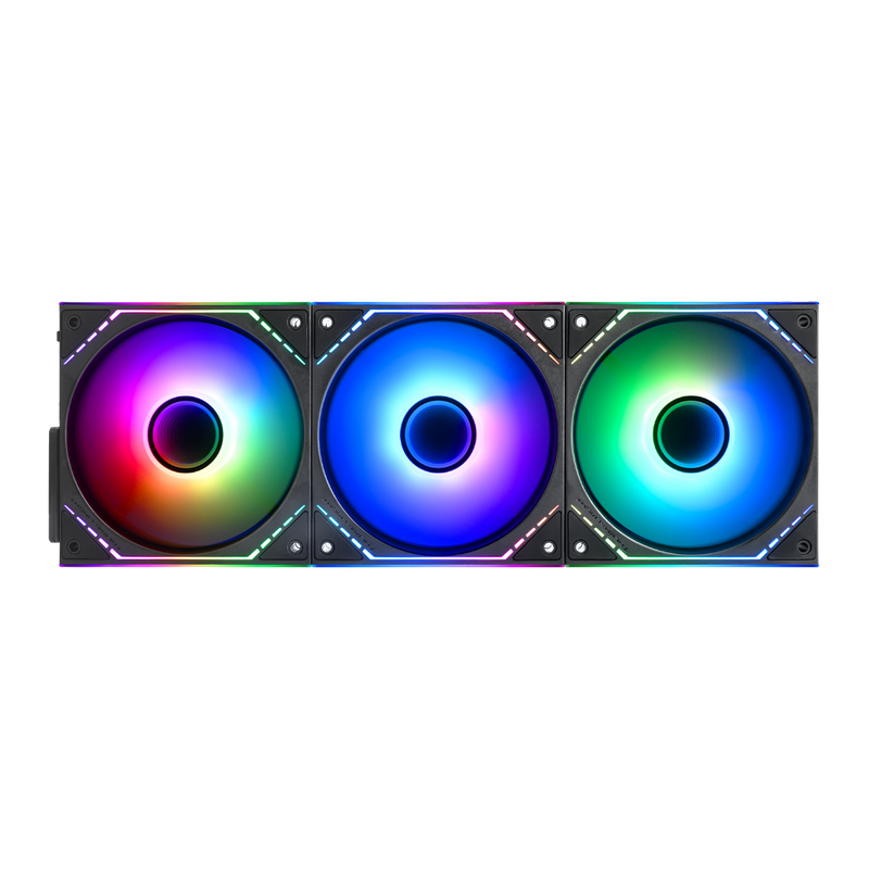 Thermalright TL-M12QR-S X3 120mm ARGB Reverse PC Case Fan 3 Pack Black - 814256022255