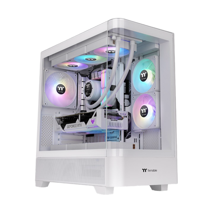 Thermaltake View 290 Tempered Glass ARGB Mid Tower ATX PC Case Snow - CA-11G-00M6WN-00