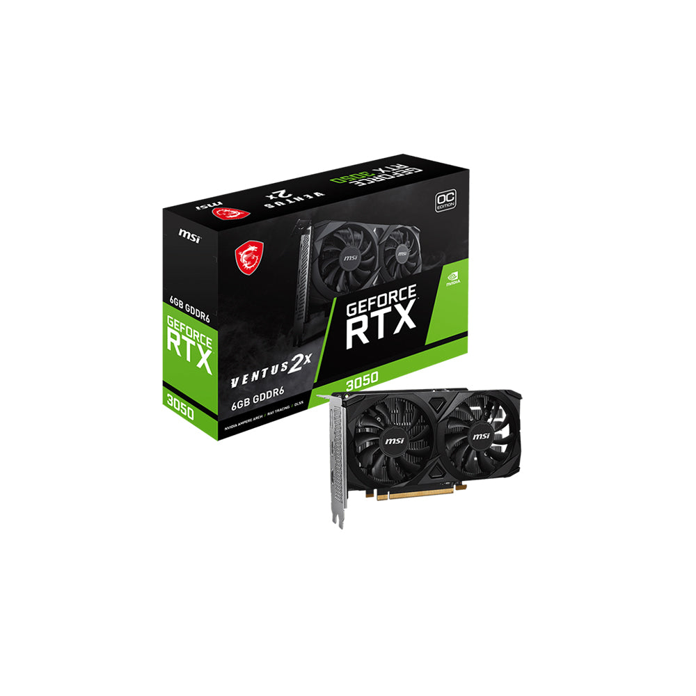 MSI GEFORCE RTX3050 VENTUS 2X E 6GB OC TWIN FAN GDDR6 GPU(3YRS) - 4711377265591